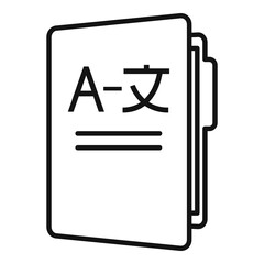 Poster - folder translator icon. outline folder translator vector icon for web design isolated on white backg