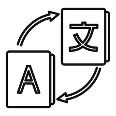 Poster - Foreign translator icon. Outline foreign translator vector icon for web design isolated on white background