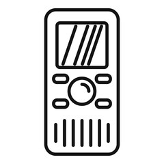 Poster - Dictaphone translator icon. Outline dictaphone translator vector icon for web design isolated on white background