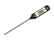 Industrial Digital Thermometer With Probe Isolated On White Background