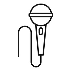 Poster - Music microphone icon. Outline music microphone vector icon for web design isolated on white background