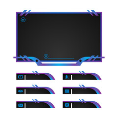 Poster - Gradient streaming screen overlay panel design vector