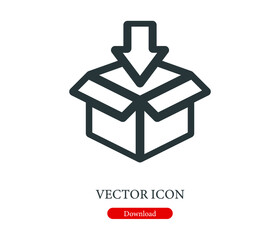 Poster - packaging vector icon. Editable stroke. Symbol in Line Art Style for Design, Presentation, Website or Apps Elements, Logo. Pixel vector graphics - Vector