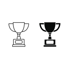 Winner trophy icon vector, symbol of victory event color editable on white background