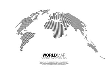 Poster - World map from square pixel. concept of global Digital network