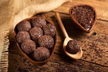 Sticker - Chocolate Easter egg stuffed with brigadeiros.