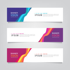 Fototapete - Vector abstract web banner design template. Collection of web banner template. Abstract geometric web design banner template isolated on grey background. Header - landing page Web Design Elements