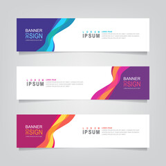 Fototapete - Vector abstract web banner design template. Collection of web banner template. Abstract banner for sale web design.