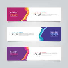 Fototapete - Vector abstract web banner design template. Collection of web banner template. Abstract geometric web design banner template isolated on grey background. Header - landing page Web Design Elements