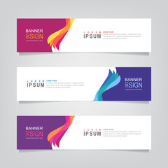 Fototapete - Vector abstract web banner design template. Collection of web banner template. Abstract geometric web design banner template isolated on grey background. Header - landing page Web Design Elements