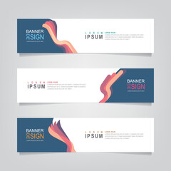 Fototapete - Vector abstract web banner design template. Collection of web banner template. Abstract banner for sale web design.