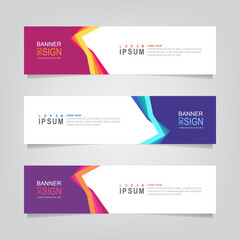 Fototapete - Vector abstract web banner design template. Collection of web banner template. Abstract geometric web design banner template isolated on grey background. Header - landing page Web Design Elements