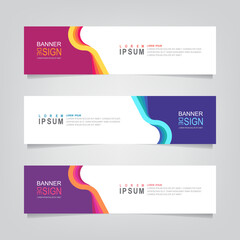 Fototapete - Vector abstract web banner design template. Collection of web banner template. Abstract geometric web design banner template isolated on grey background. Header - landing page Web Design Elements