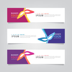 Fototapete - Vector abstract web banner design template. Collection of web banner template. Abstract banner for sale web design.