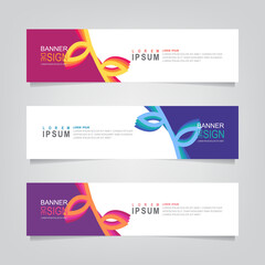 Fototapete - Vector abstract web banner design template. Collection of web banner template. Abstract geometric web design banner template isolated on grey background. Header - landing page Web Design Elements