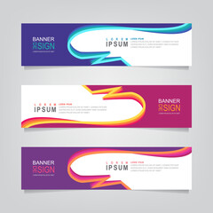 Fototapete - Vector abstract web banner design template. Collection of web banner template. Abstract geometric web design banner template isolated on grey background. Header - landing page Web Design Elements