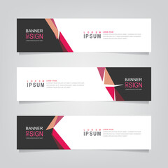 Fototapete - Vector abstract web banner design template. Collection of web banner template. Abstract geometric web design banner template isolated on grey background. Header - landing page Web Design Elements