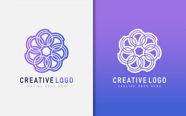 Poster - Abstract Creative Logo Design Based From Circular Round Lines. Geometric Colorful Lines Symbol. Vector Logo Illustration.