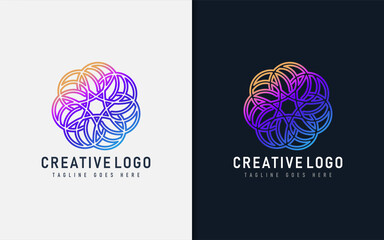 Poster - Abstract Creative Logo Design Based From Circular Round Lines. Geometric Colorful Lines Symbol. Vector Logo Illustration.