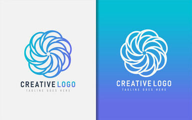 Poster - Abstract Creative Logo Design Based From Circular Round Lines. Geometric Colorful Lines Symbol. Vector Logo Illustration.