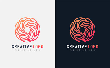 Poster - Abstract Creative Logo Design Based From Circular Round Lines. Geometric Colorful Lines Symbol. Vector Logo Illustration.
