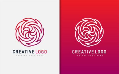 Poster - Abstract Creative Logo Design Based From Circular Round Lines. Geometric Colorful Lines Symbol. Vector Logo Illustration.