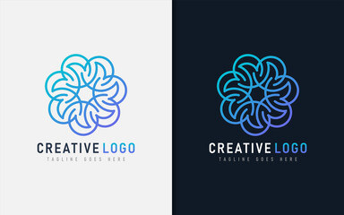 Poster - Abstract Creative Logo Design Based From Circular Round Lines. Geometric Colorful Lines Symbol. Vector Logo Illustration.