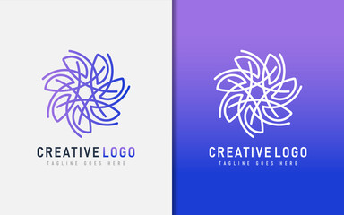 Poster - Abstract Creative Logo Design Based From Circular Round Lines. Geometric Colorful Lines Symbol. Vector Logo Illustration.