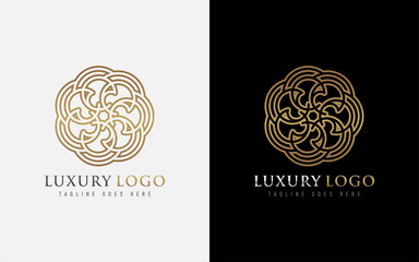 Aufkleber - Luxury Gold Circle Logo Design. Usable for Business and Brand Company. Vector Logo Illustration.