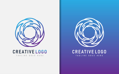Poster - Abstract Creative Logo Design Based From Circular Round Lines. Geometric Colorful Lines Symbol. Vector Logo Illustration.