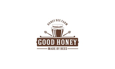 Wall Mural - logo for honey or honey farm that produces the best honey