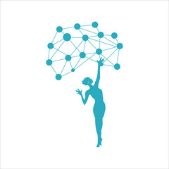 Poster - braind of technology touch for women save networking exclusive logo design inspiration