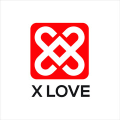 Wall Mural - x love and medical healthy cross logo exclusive design inspiration