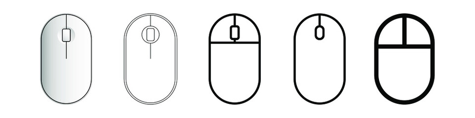 Fototapete - Mouse icon, simple thin line icon, linear pictogram, cursor, pointer. Vector illustration isolated on white background.