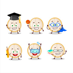 Sticker - School student of slice of burmese grapes cartoon character with various expressions