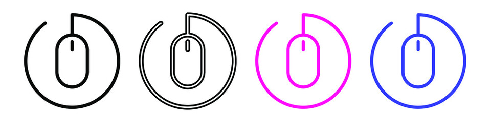 Fototapete - Mouse icon, simple thin line icon, linear pictogram, cursor, pointer. Vector illustration isolated on white background.