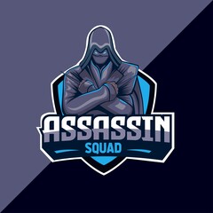 Wall Mural - assassin vector logo design mascot with modern illustration concept style for badge, emblem and tshirt printing.