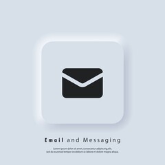 Poster - Email Icon. Envelope. Newsletter logo. Email and messaging icons. Email marketing campaign. Vector EPS 10. UI icon. Neumorphic UI UX white user interface web button. Neumorphism