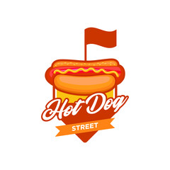 Sticker - Hot Dog Logo Vector Illustration 