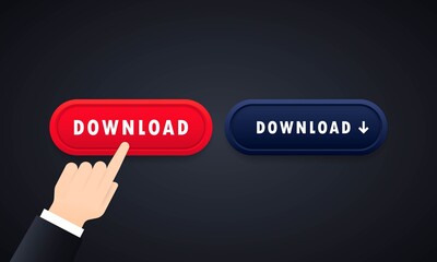 Aufkleber - Download button set. For mobile app, website. Vector on isolated background. EPS 10