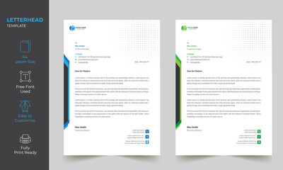 Wall Mural - Modern Abstract Simple Unique Letterhead Design Template 2 Color Variation 
