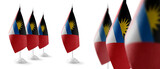 Fototapeta Boho - Set of Antigua and Barbuda national flags on a white background