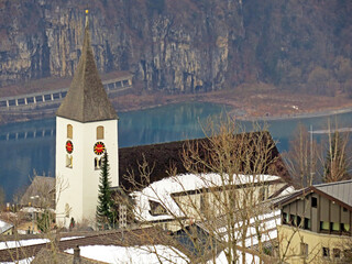 The St. Gallus Church in Amden or the Roman-Catholic Church Amden (die römisch-katholische Kirche Amden or Pfarrkirche Sankt Gallus) - Canton of St. Gallen, Switzerland (Schweiz)