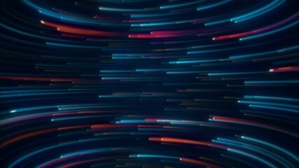 abstract 4k loopable motion graphics. glowing neon lights streaming across the screen. seamless loop