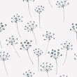 Floral light delicate pattern with Umbelliferae plants. Vector seamless pattern for wallpaper and fabrics