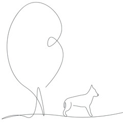 Wall Mural - Dog on white background, vector illustration