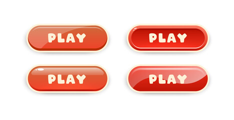 Play buttons for mobile games. UI game design.