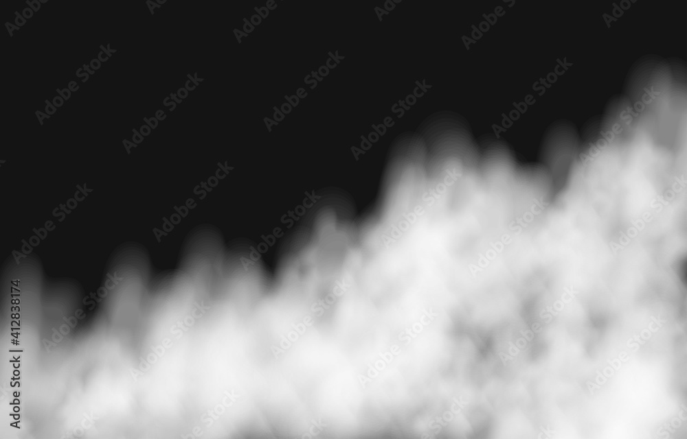 White fire smoke or  fog isolated on transparent background. - obrazy, fototapety, plakaty 
