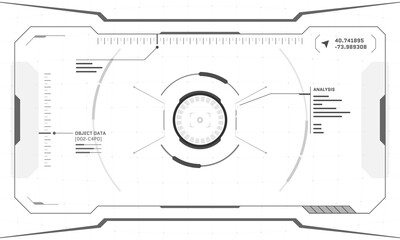 Poster - vr hud digital futuristic interface cyberpunk screen design on white background. sci-fi virtual real