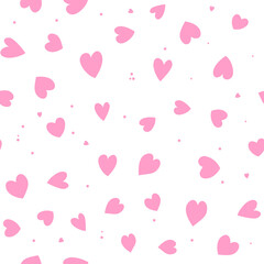 Canvas Print - Cute Simple Seamless Pattern Love Heart Background. Vector Illustration EPS10